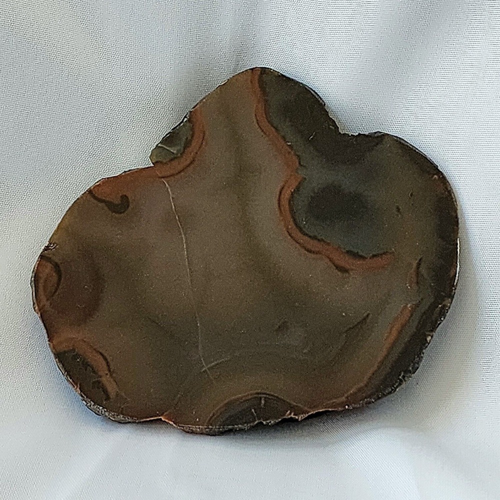 River‎ Agate Polished End Cap Natural Raw Rough Rock Stone Smoky Orange Specimen